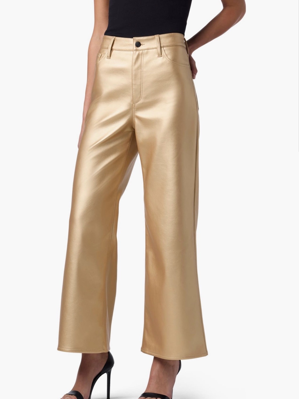Joe's Jeans Metallic Gold Ankle Wide-Leg Jeans